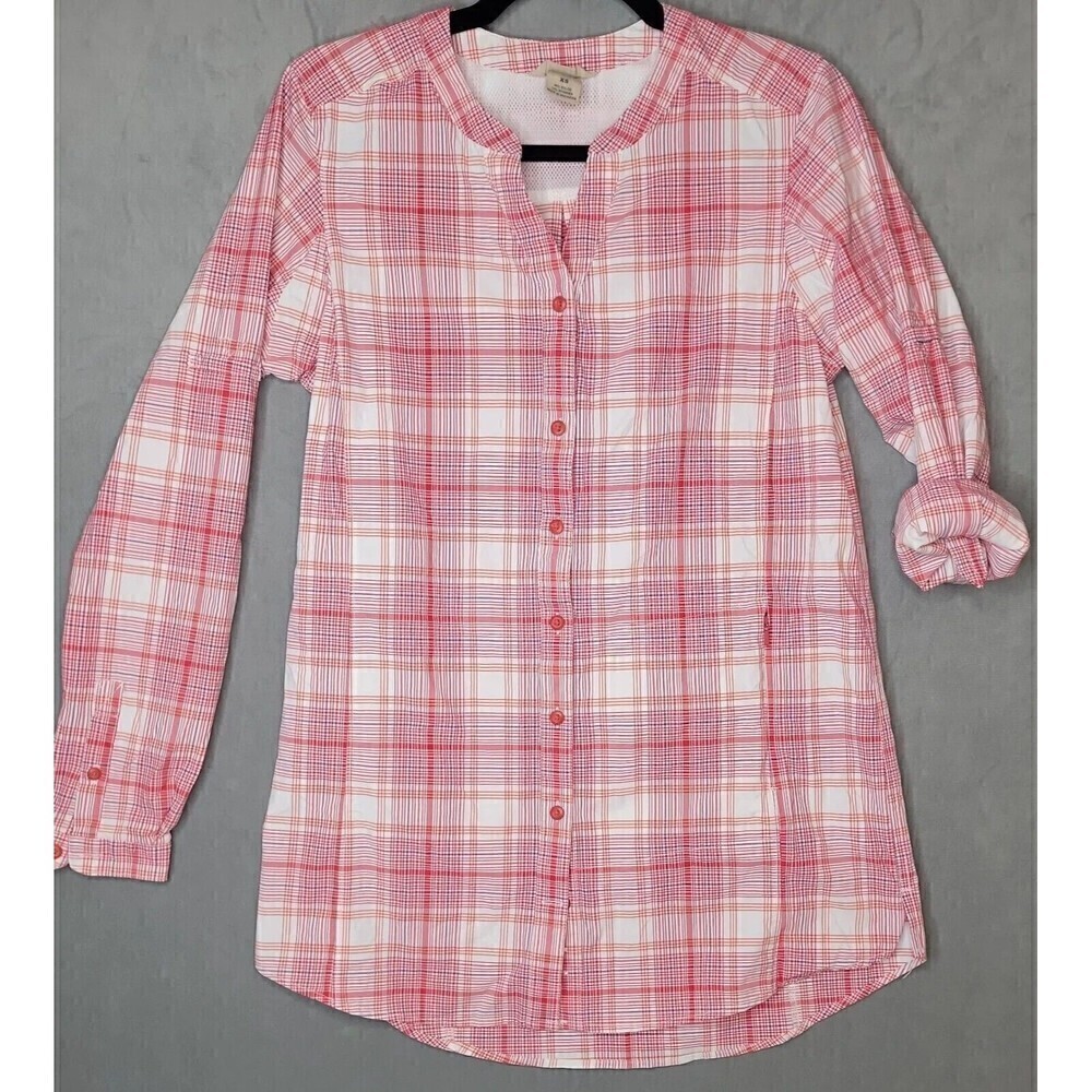 Duluth Trading Womens Sz XS Roll Tab Sleeve Fishing Hiking Vented Shirt Tunic